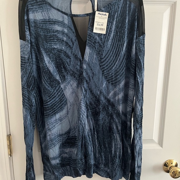 Calvin Klein Jeans Black and Blue Women's Blouse - Picture 1 of 2